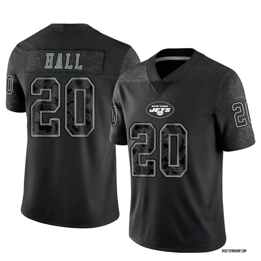 Nike Breece Hall New York Jets Men's Limited Black Reflective Jersey