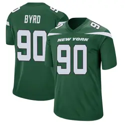 Mitchell and Ness Dennis Byrd New York Jets Men's Authentic Green Team  Color Throwback Jersey