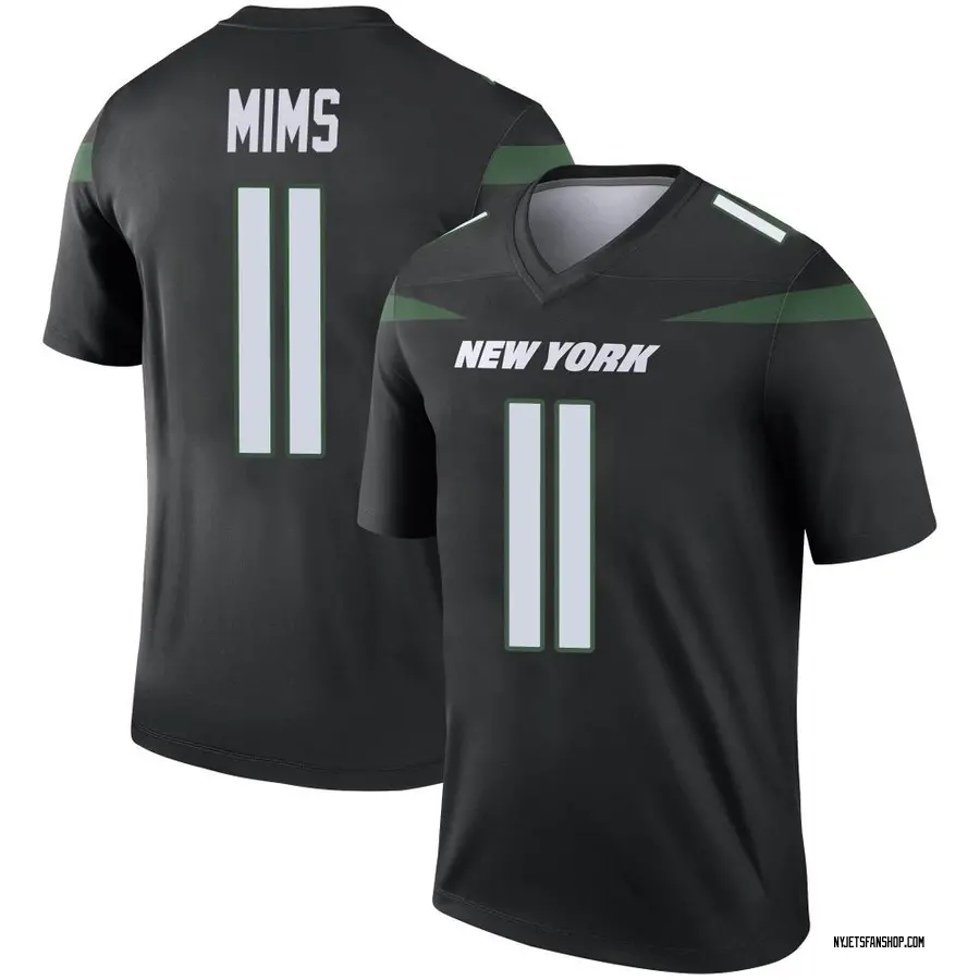 New York Jets Denzel Mims Black Color Rush Legend Jersey - Bluefink