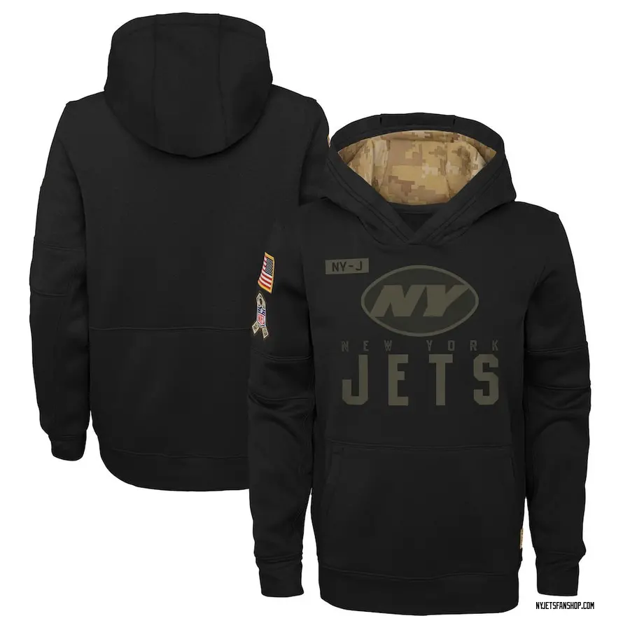 New York Jets Youth 2022 Salute To Service Performance Pullover