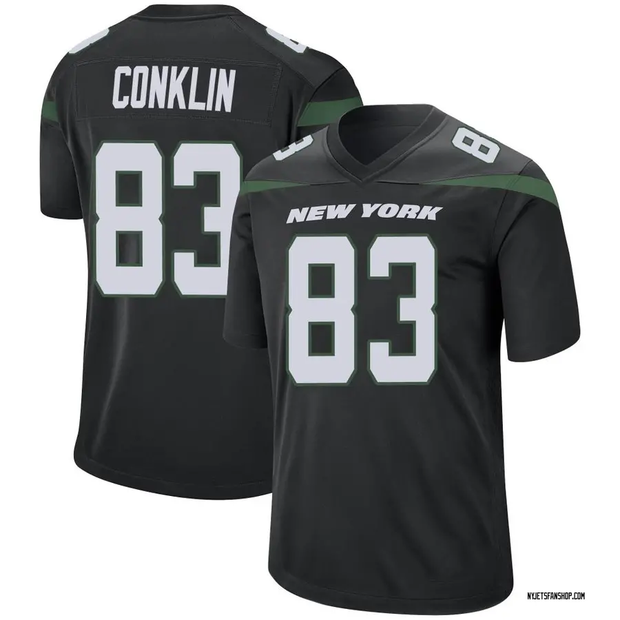 Nike Tyler Conklin New York Jets Men's Game Stealth Black Jersey